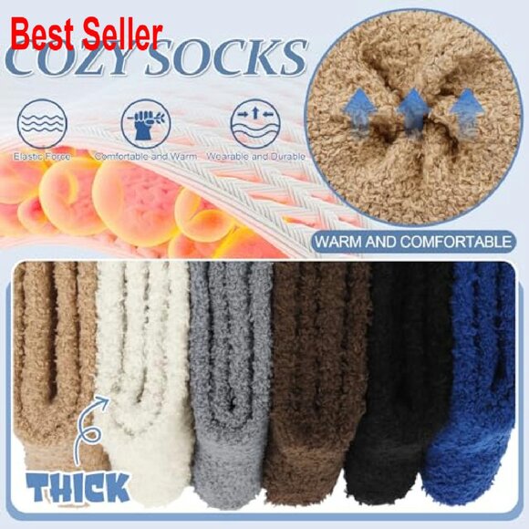Fuzzy Fluffy Slipper Socks Cozy Warm Plush Winter Home Sleeping Wear - Picture 5 of 8